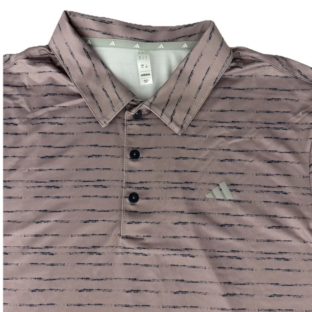 Adidas Men'sUltimate 365 Mesh Glimer Print Golf Polo Short Sleeve Shirt SZ L New